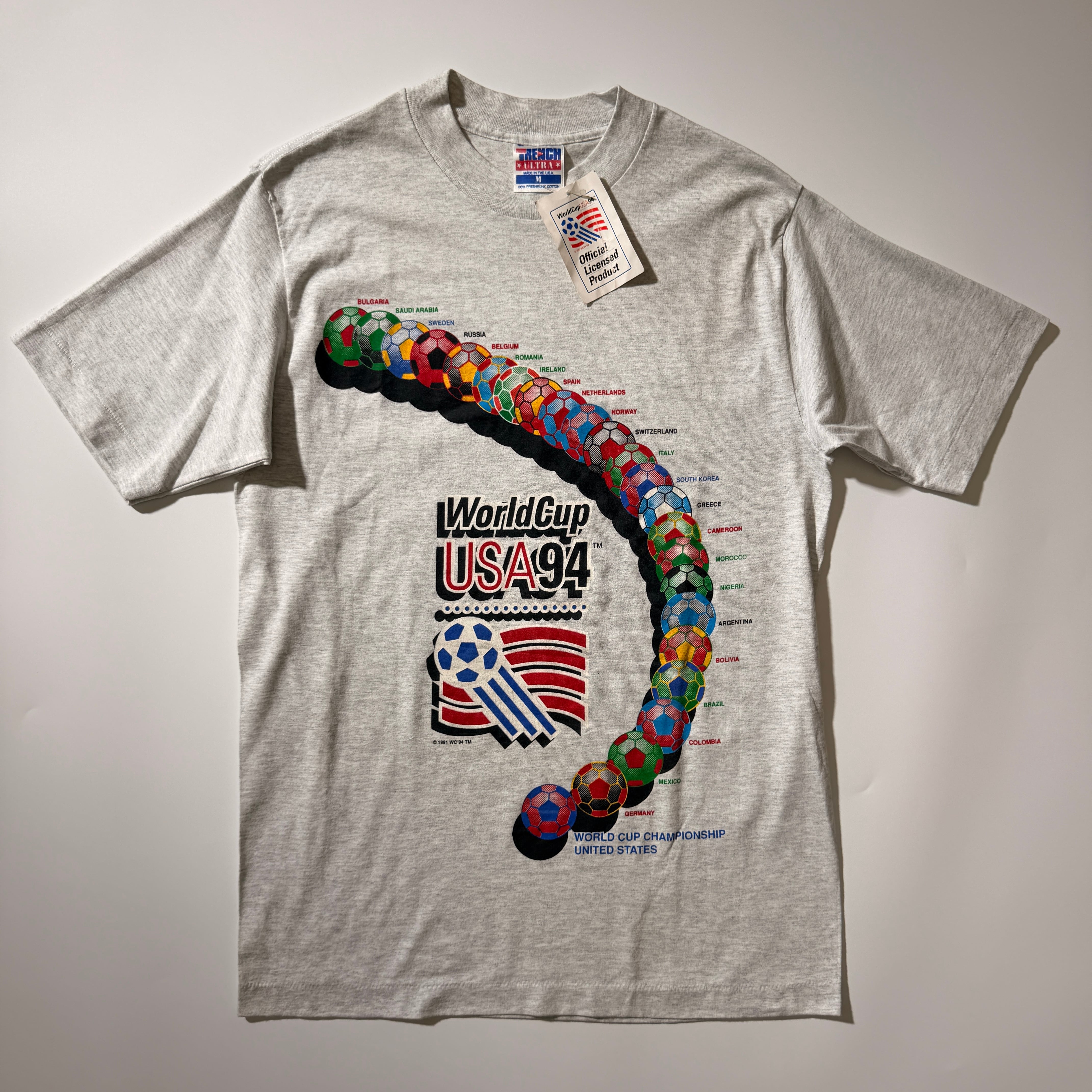 1994 USA Soccer World Cup Commemorative Cotton T-Shirt Gray M