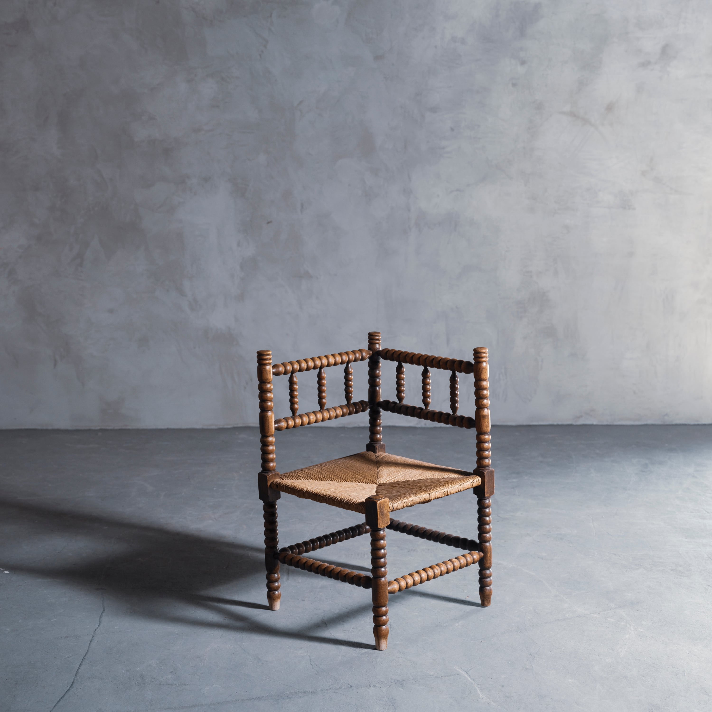 チェア/コーナーチェアー/ボビンレッグチェアー/アンティークチェアー/ラッシュシートチェアー/椅子イス