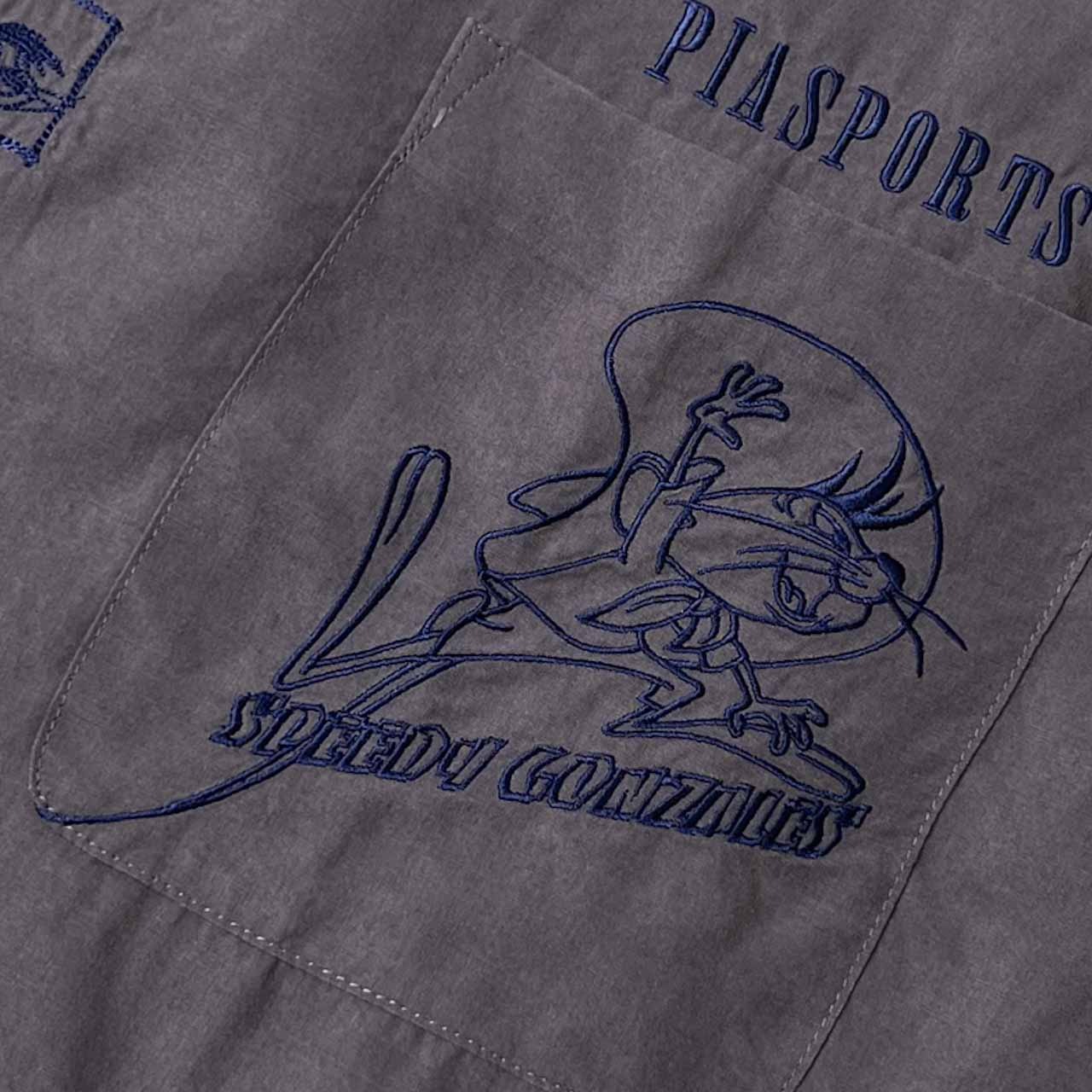 PIASPORTS ピアスポーツ ワーナーコラボ スピーディー・ゴンザレス 半袖シャツ 3/チャコールグレー メンズ