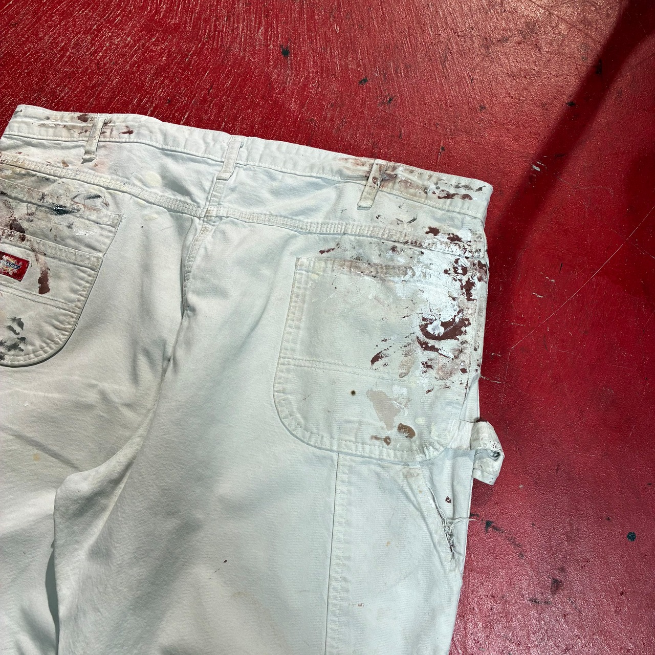 Dickies ペインターパンツ　白　リアルワーク　W42極太