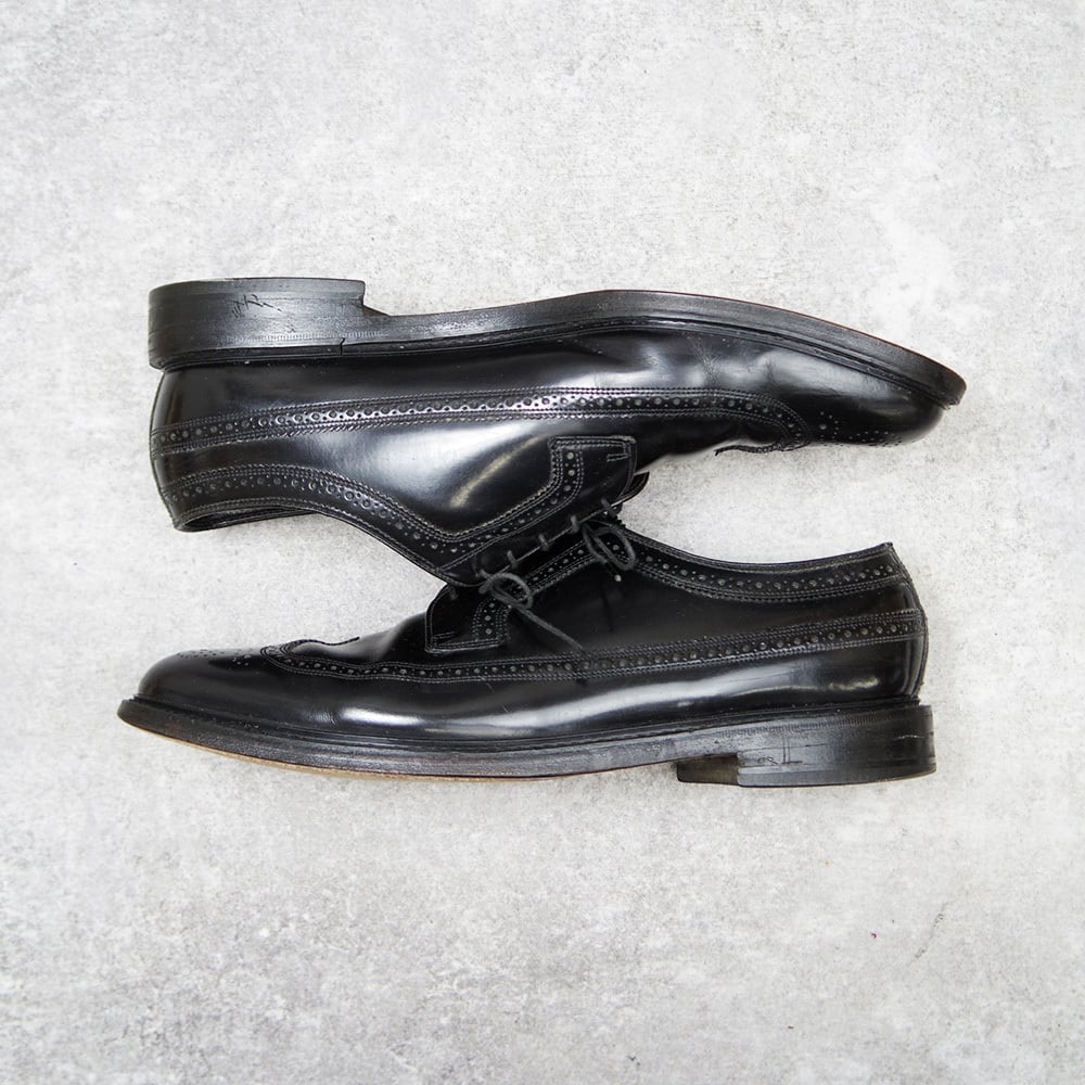 30cm Florsheim フローシャイム ロングウィングチップ ブラック