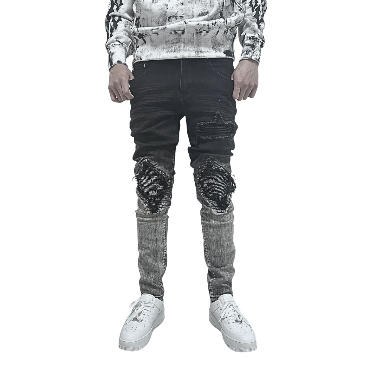 high street fade biker  denim【ES009】 - 8