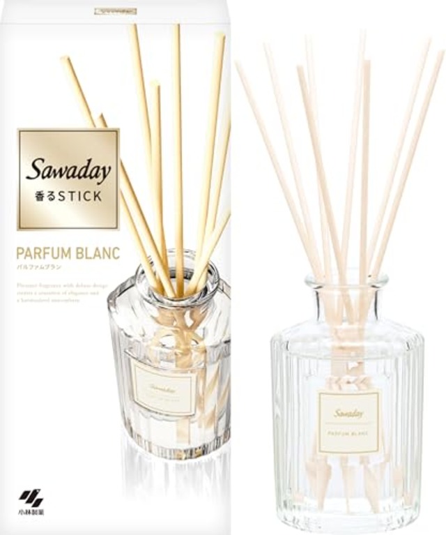 サワデー香るスティック 【まるで香水のような 部屋の芳香剤 】 パルファム ブラン 本体 70ml [ 小林製薬 ] 芳香剤 部屋用 【 部屋 玄関 に映える ディフューザー 】 ルームフレグランス フレグランスディフューザー リードディフューザー