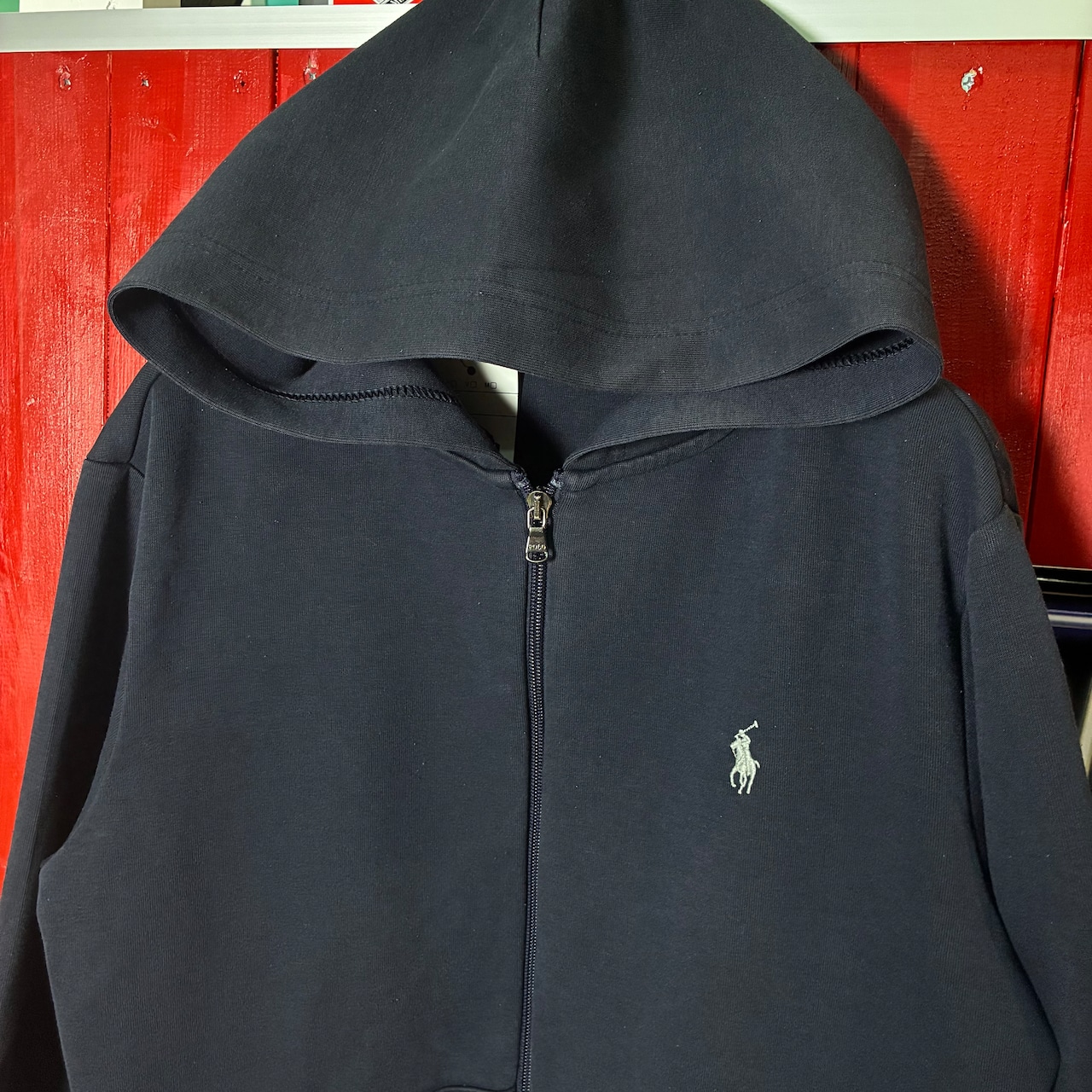 POLO RALPH LAUREN ジップパーカー ネイビー 白ポニー S ラルフローレン