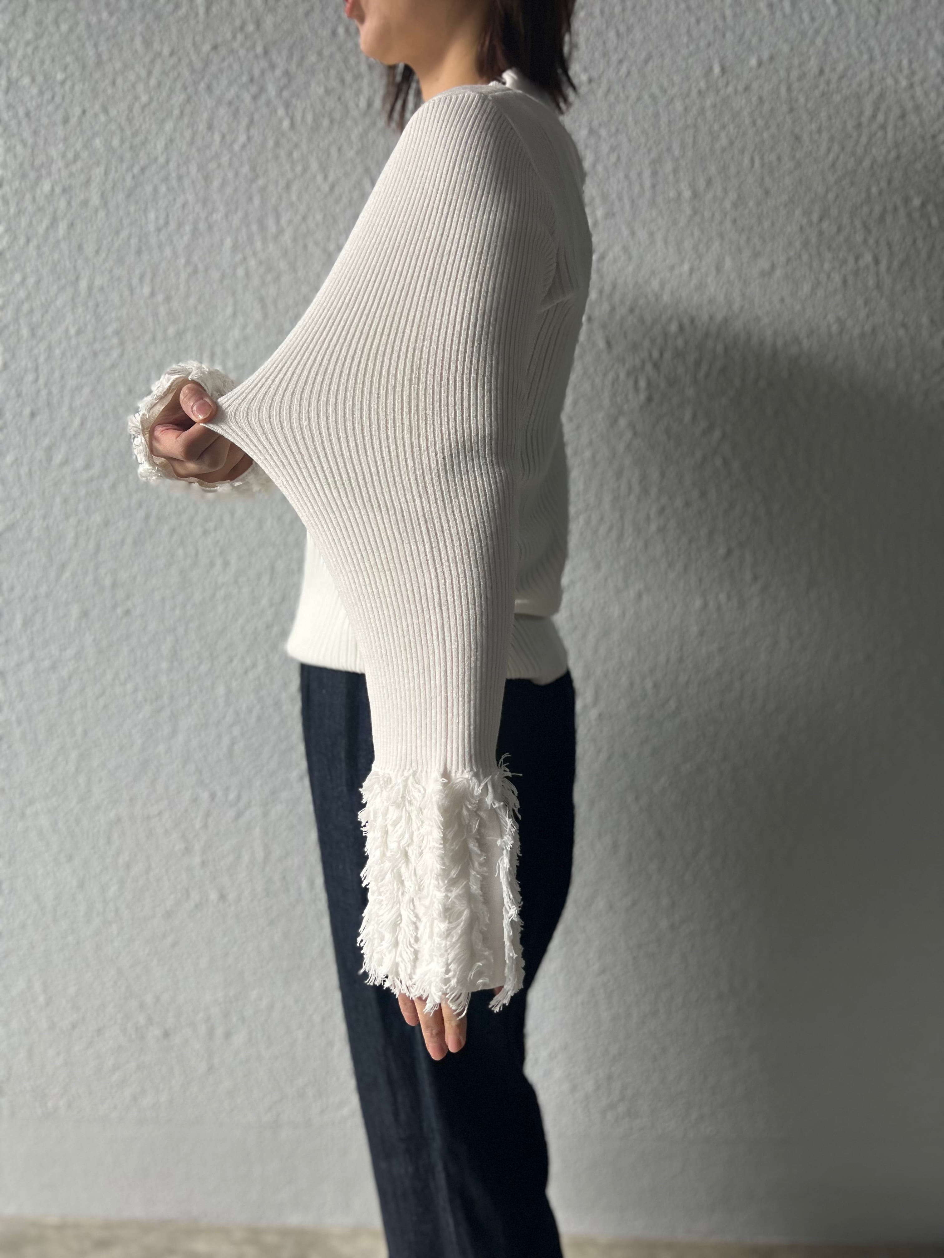 【SELECT】フリンジカフスリブニット 326720