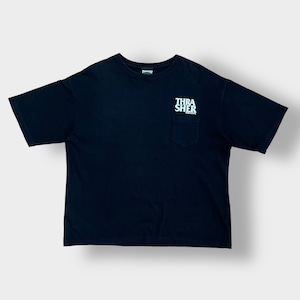 【THRASHER】バックプリント ワンポイント ロゴ ポケットTシャツ ポケt プリント L クルーネック スラッシャー スケボー 半袖 US古着