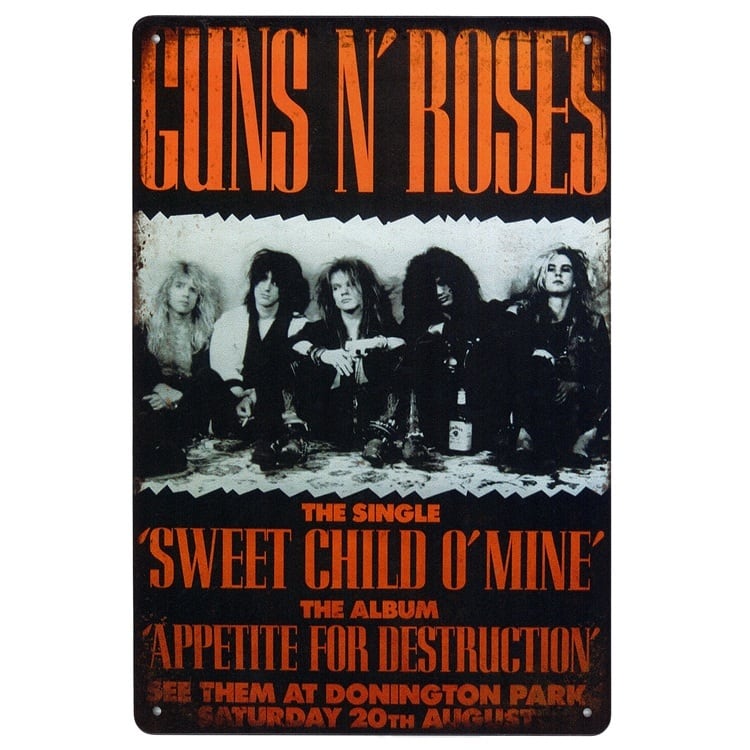 GUNS N' ROSES ガンズ アンド ローゼズ ブリキ看板 メタルサイン