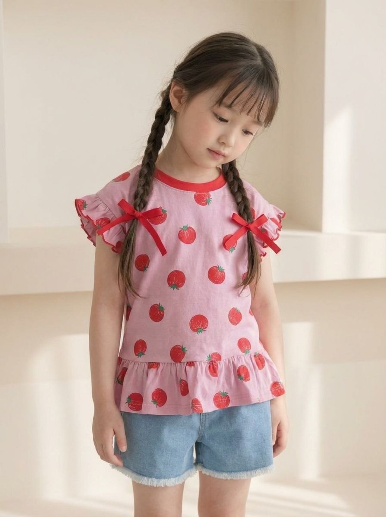 [Orangemom] Tomato Frill Tee Shirt (13/15) / [오렌지맘] 토마토프릴티셔츠 (13/15)
