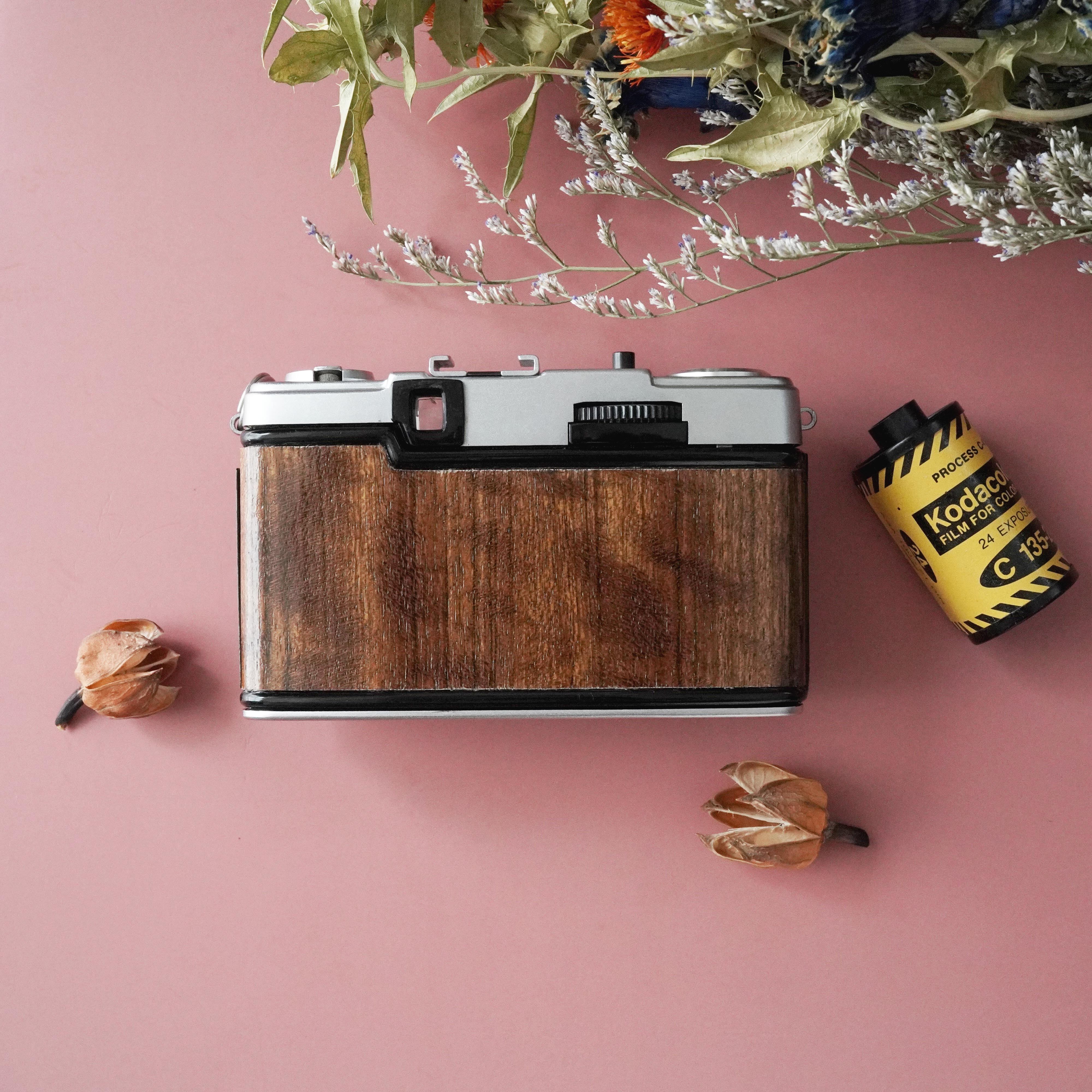 サテンウッド Olympus PEN EE-3 レトロフィルムカメラ 天然木材 サテンウッド Olympus PEN EE-3 レトロフィルムカメラ 天然木材