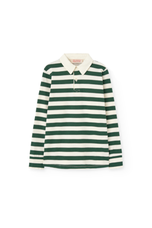 【25AW】the animals observatory(TAO)EEL KID POLO SHIRT green(4y/6y/8/10y/12y)長袖Tシャツ ポロ ボーダー ネイビー