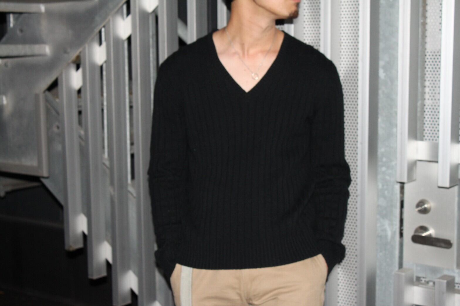 PRADA V-neck Knit Wool×Cashmere Italy製