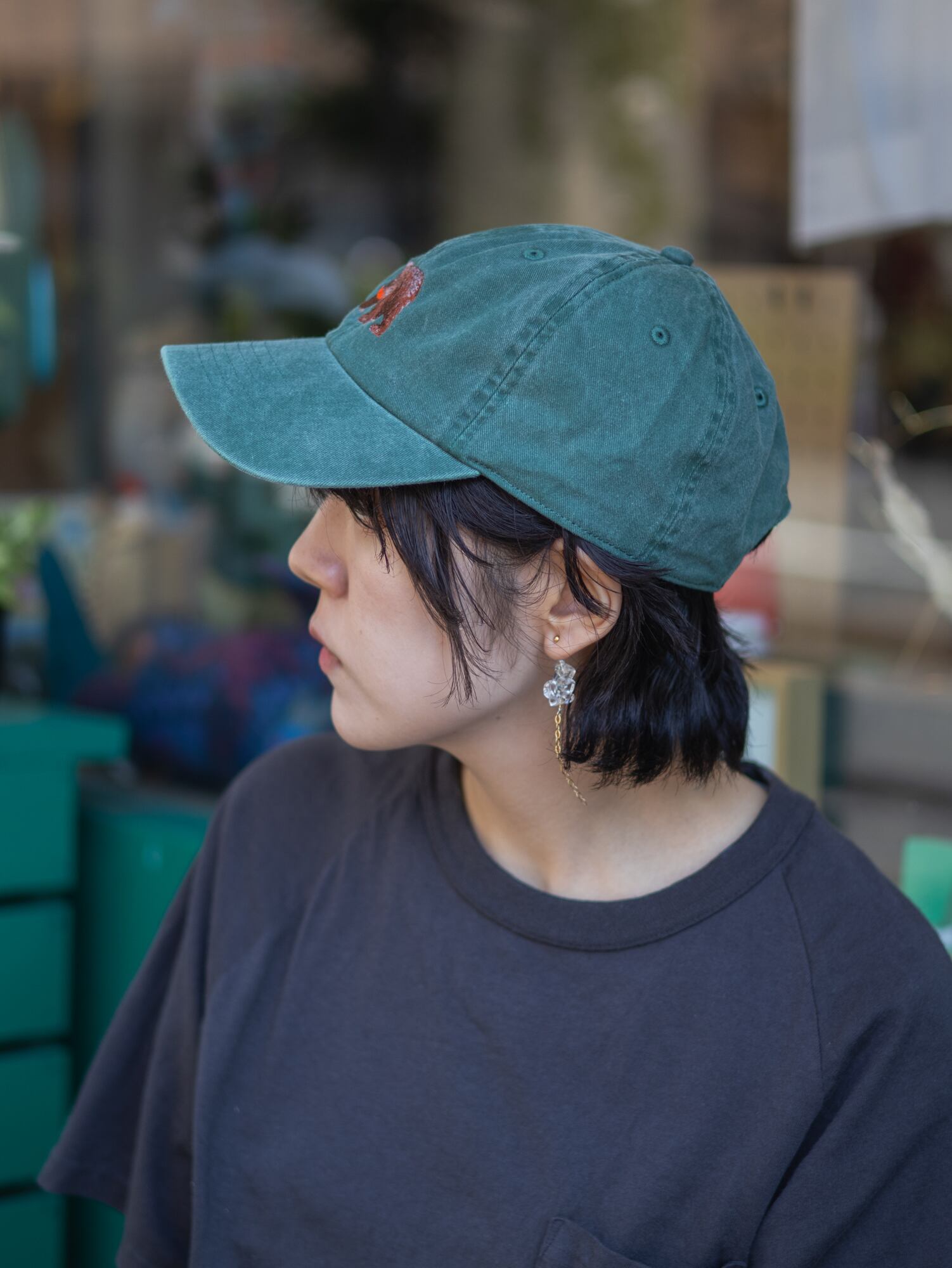 木彫りのクマ キャップ / グリーン / PEPS謹製 | PEPS