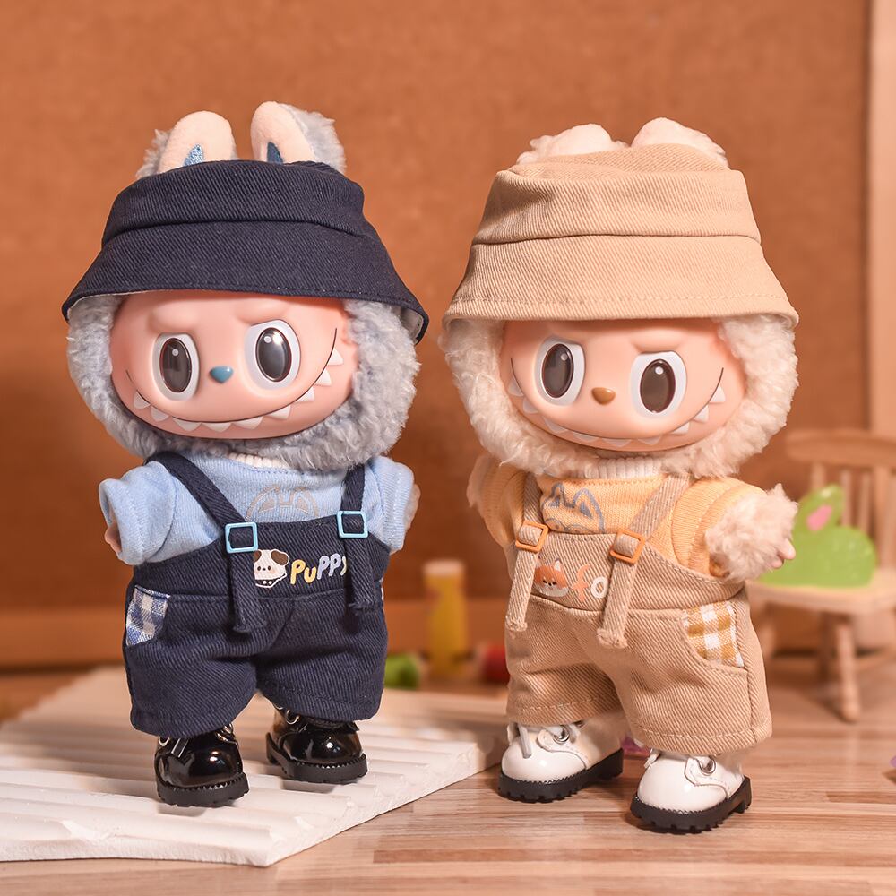 Labubu 1-3世代対応 カジュアル トップス＋サロペット＋帽子 ラブブ