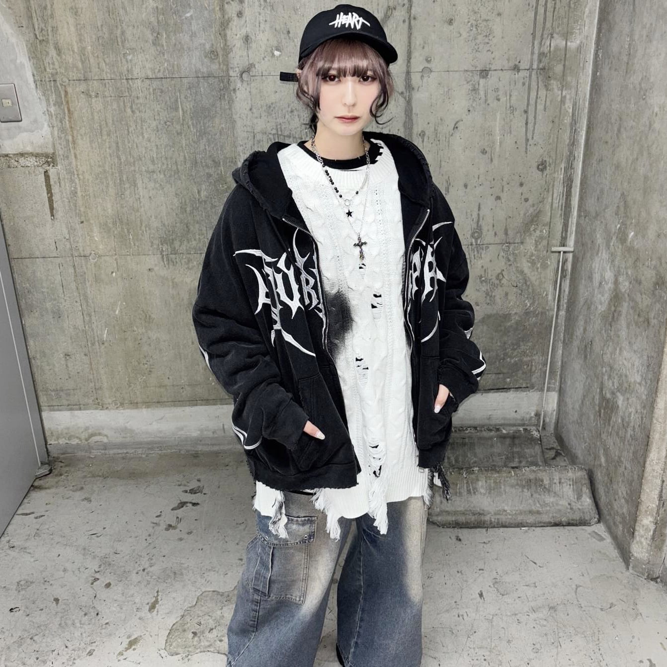 瑠華お取り置き▶FUGA　コーティングフード付きパーカー ピグメントBONE ZIPパーカー(LONG) | VOLCAN&APHRODITE 公式通販