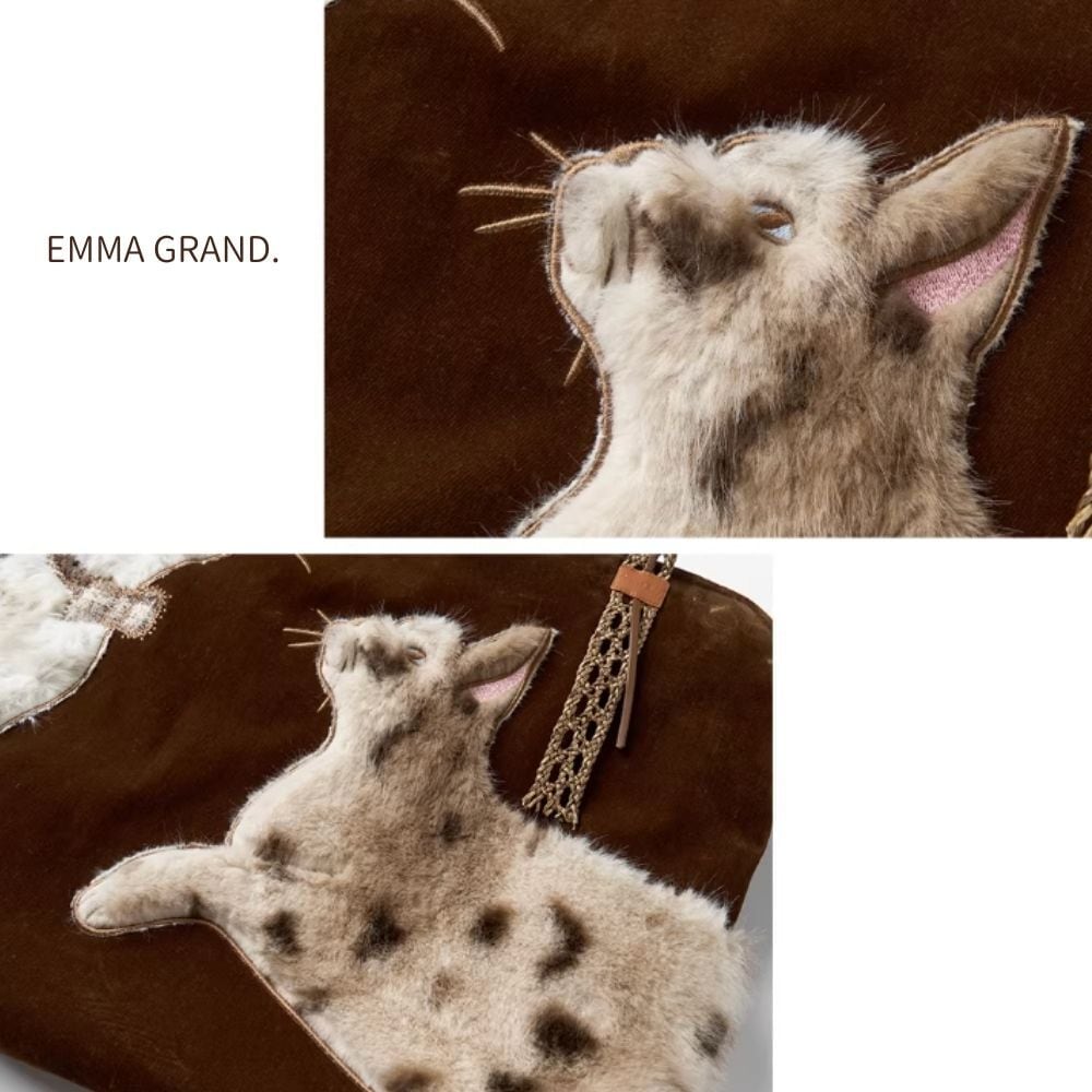 月を見上げるふたりの猫のファートートバッグE00623 | EMMA GRAND