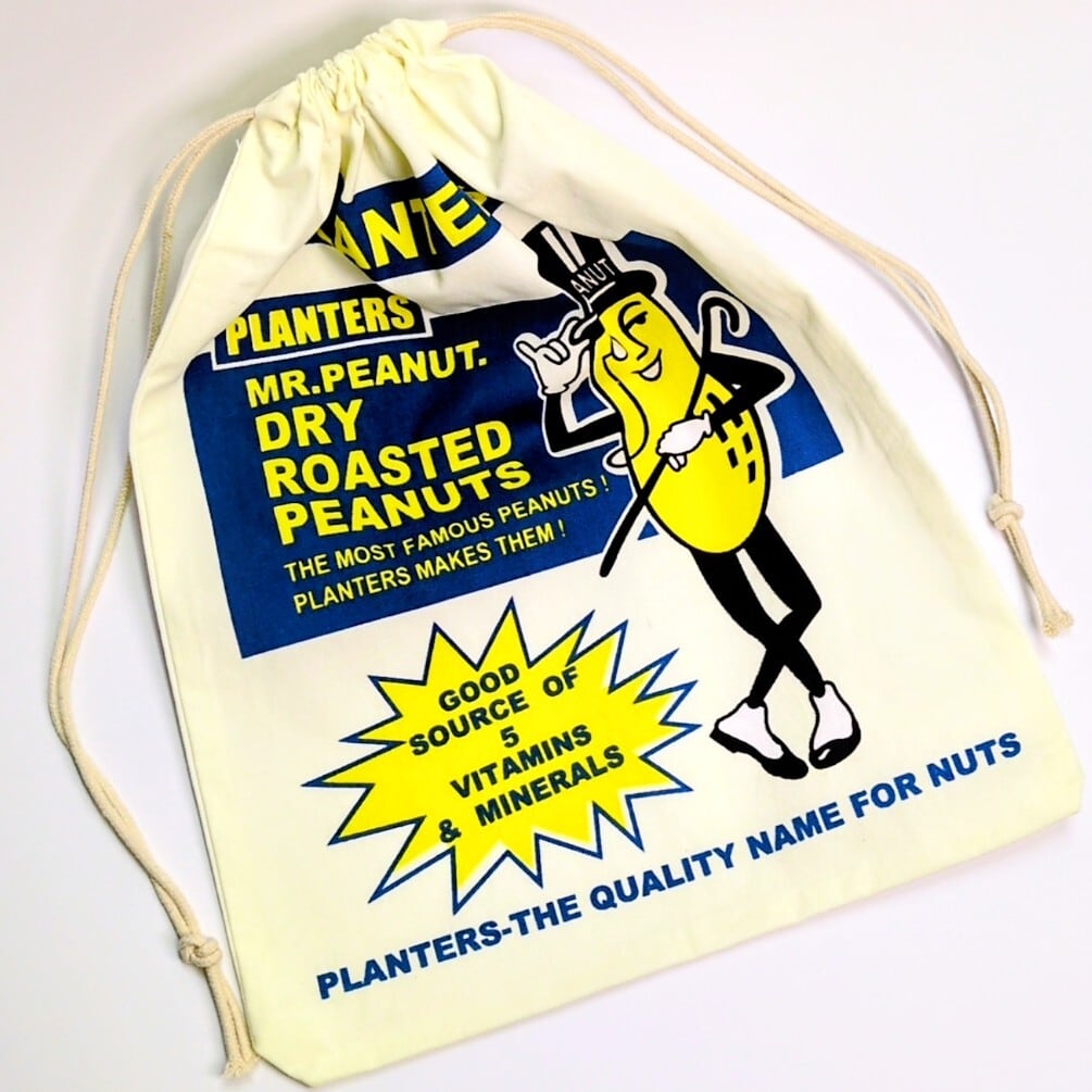 Mr. Peanut ( ミスターピーナッツ ) 】 巾着袋L / コットン巾着