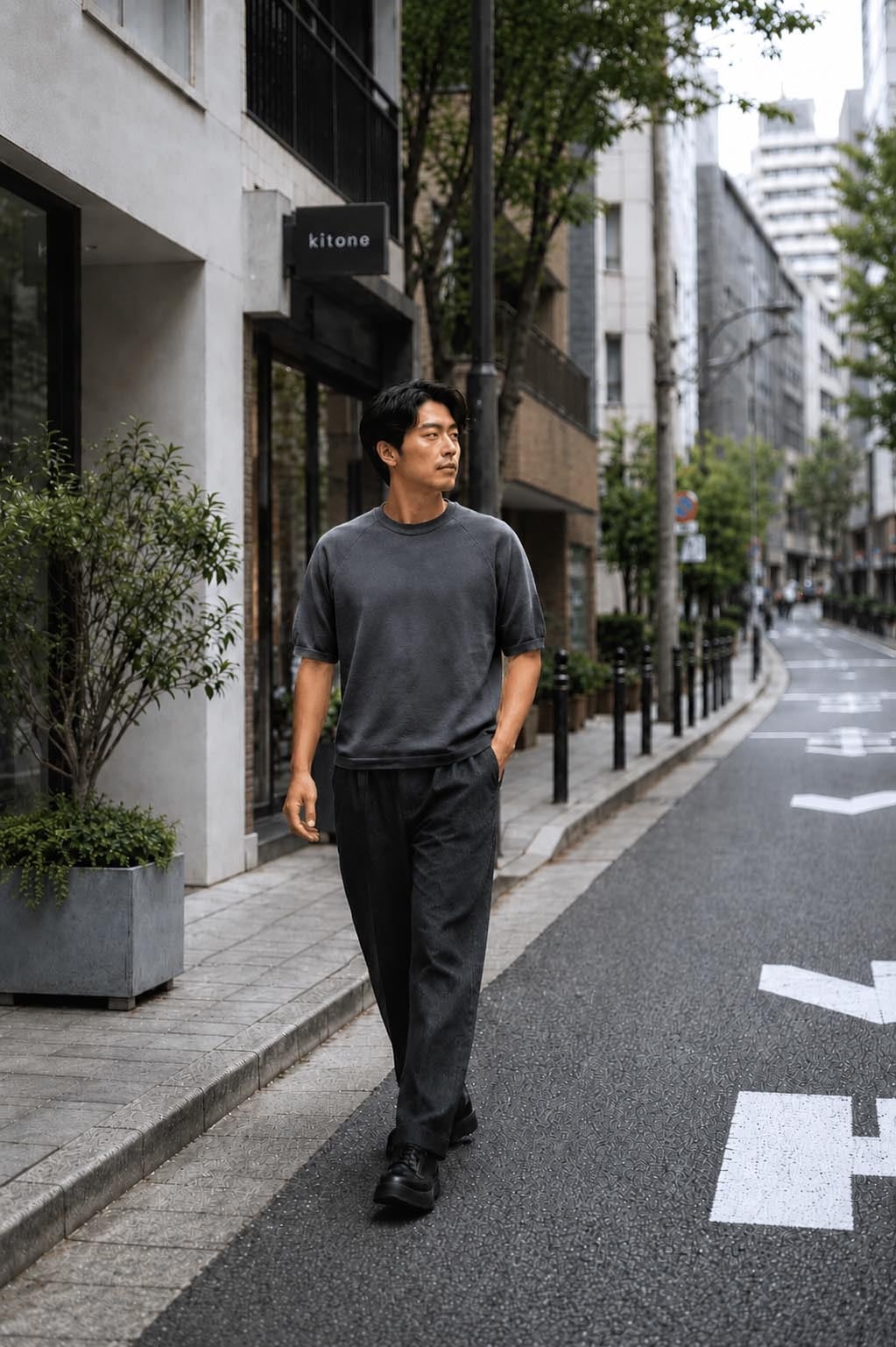 STILL BY HAND 和紙混半袖ニット KN02262 | Lampa