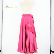 社交ダンス 衣装 スカート ピンク系 チャコットロイヤルダンス Chacott ROYAL DANCE 光沢 高級感 無地 上品 レッスン 練習 フリル 華やか 鮮やか 日本製 かわいい シンプル 明るい ダンス衣装 パーティー