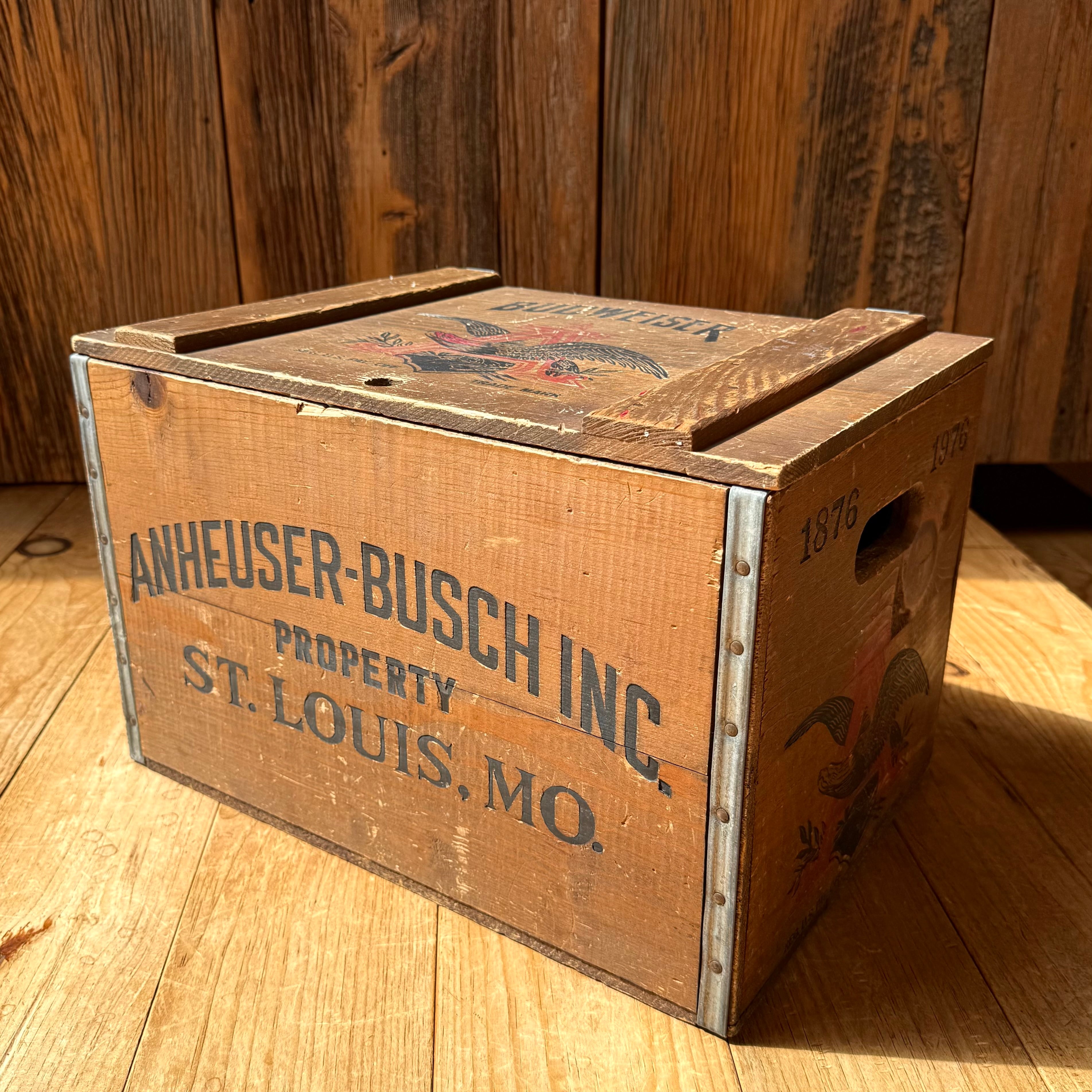 Vintage BUDWEISER Wood Box 木箱 バドワイザー 収納 ディスプレイ