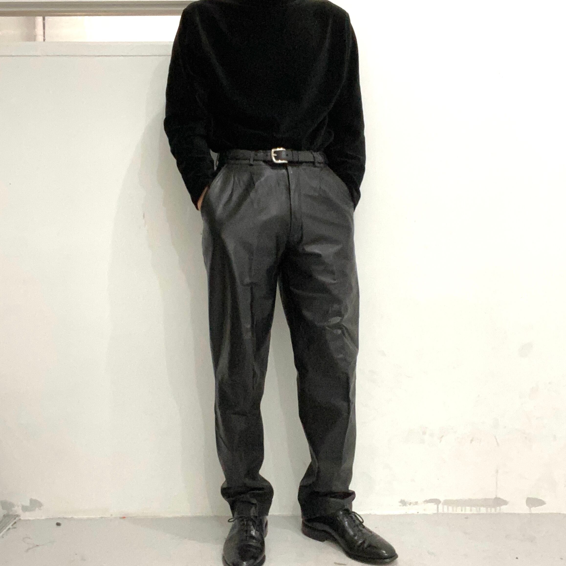 80's 2tuck Leather pants
