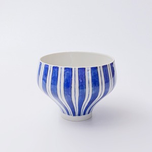 染付縞文三昧碗/Sanmaiwan, blue and white vertical pattern （Shimamon）