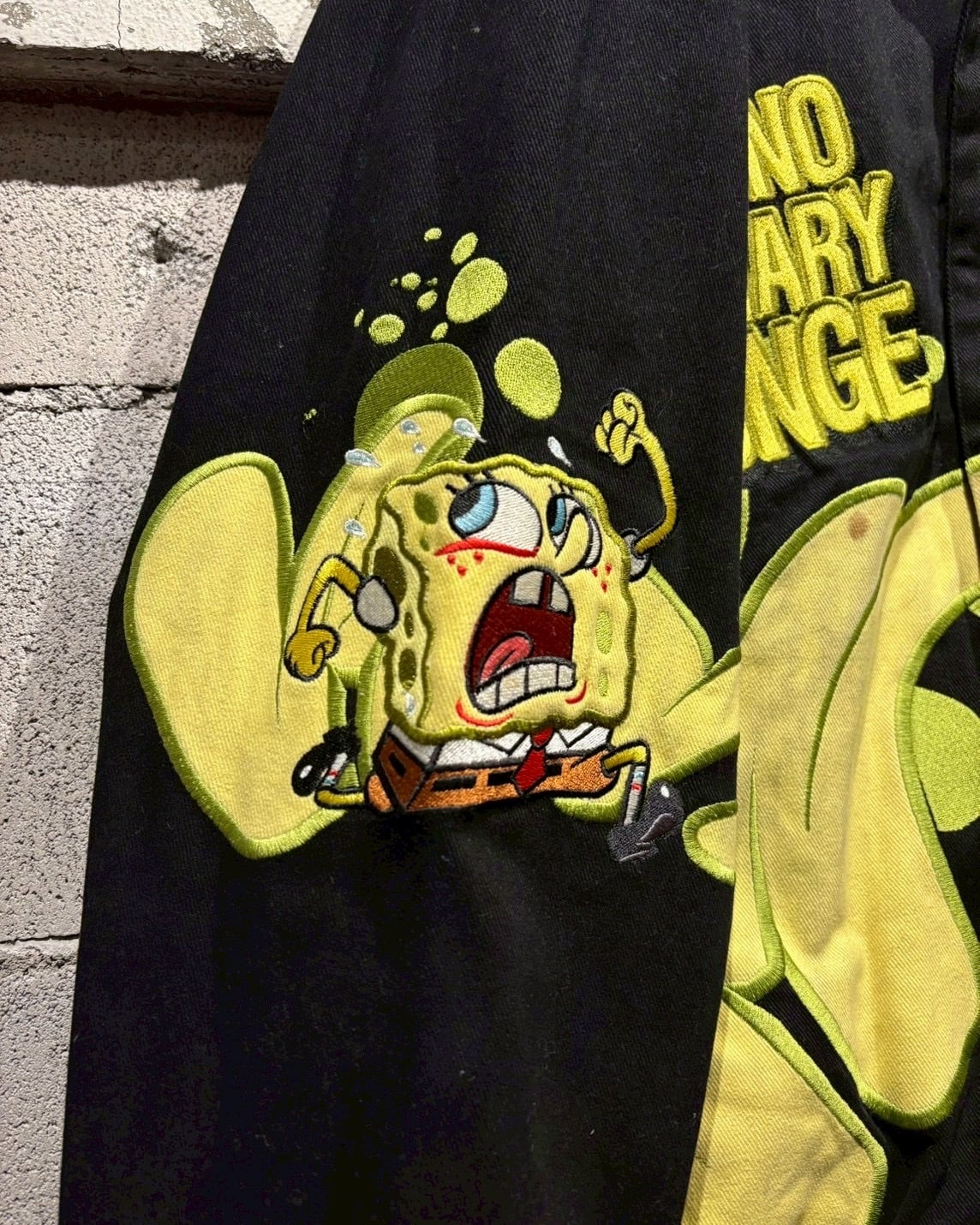 Caka otto】“JH Design” “SpongeBob SquarePants” Loose Racing Jacket