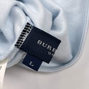 BURBERRY GOLF バーバリー ゴルフ タートルネック 重ね着風 デザイン ハーフジップ 長袖シャツ L/水色 レディース