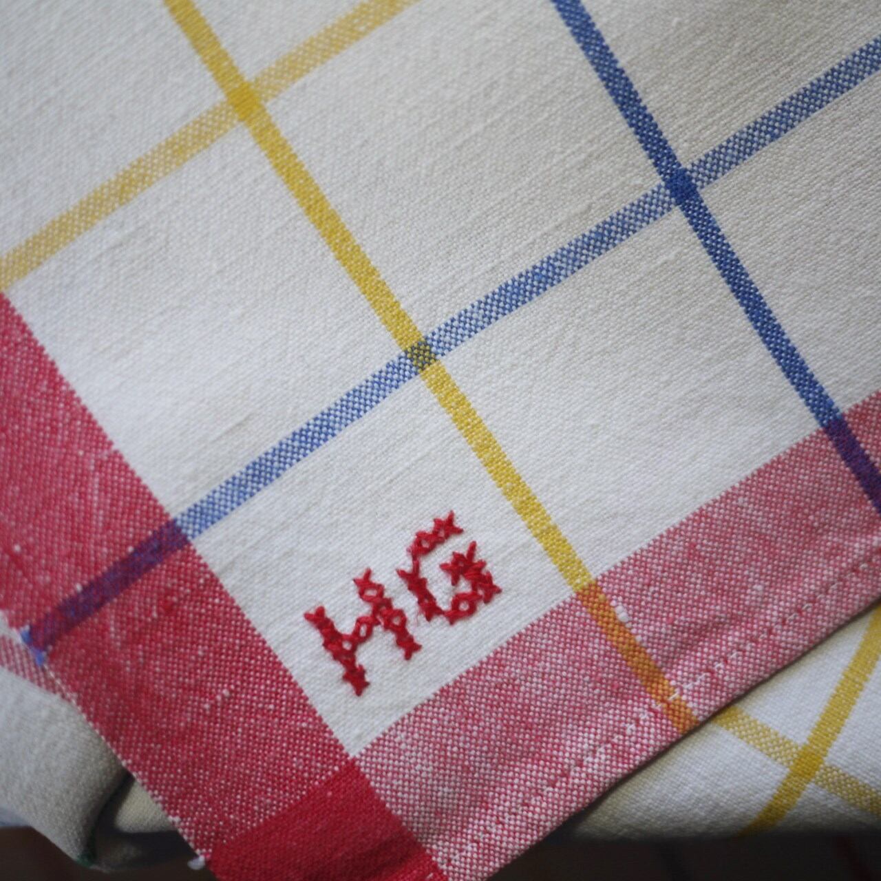 キッチンクロス マルチカラーイニシャルHG ティータオル