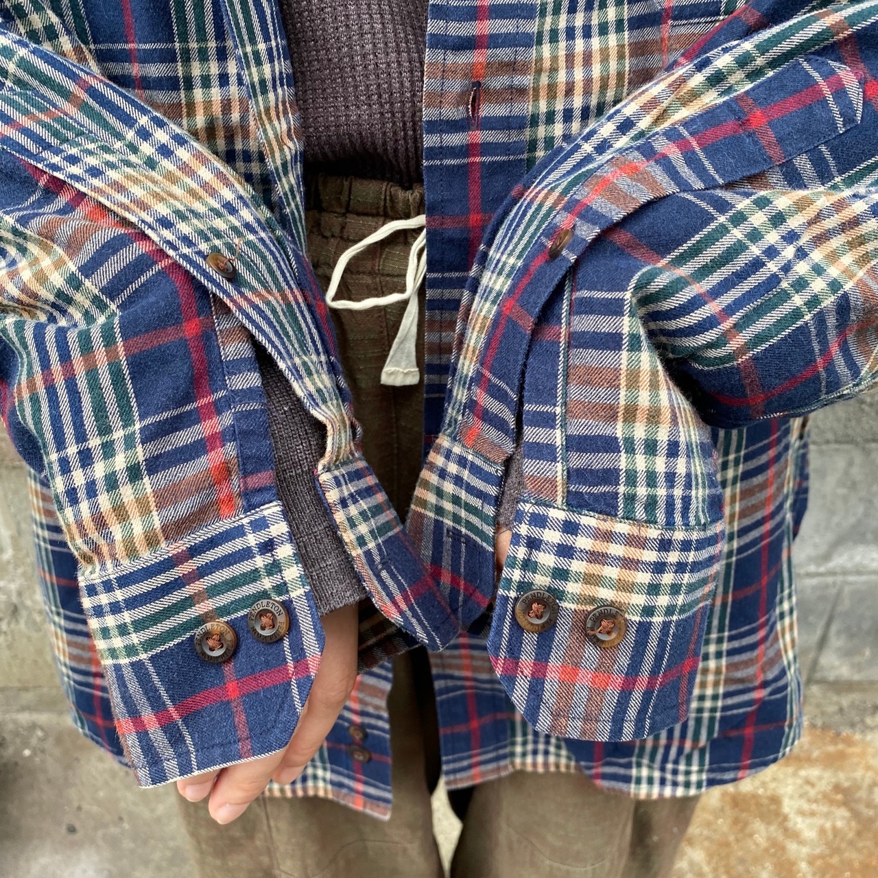 PENDLETON ペンドルトン チェック柄 ウール混 長袖シャツ ボタンダウン 