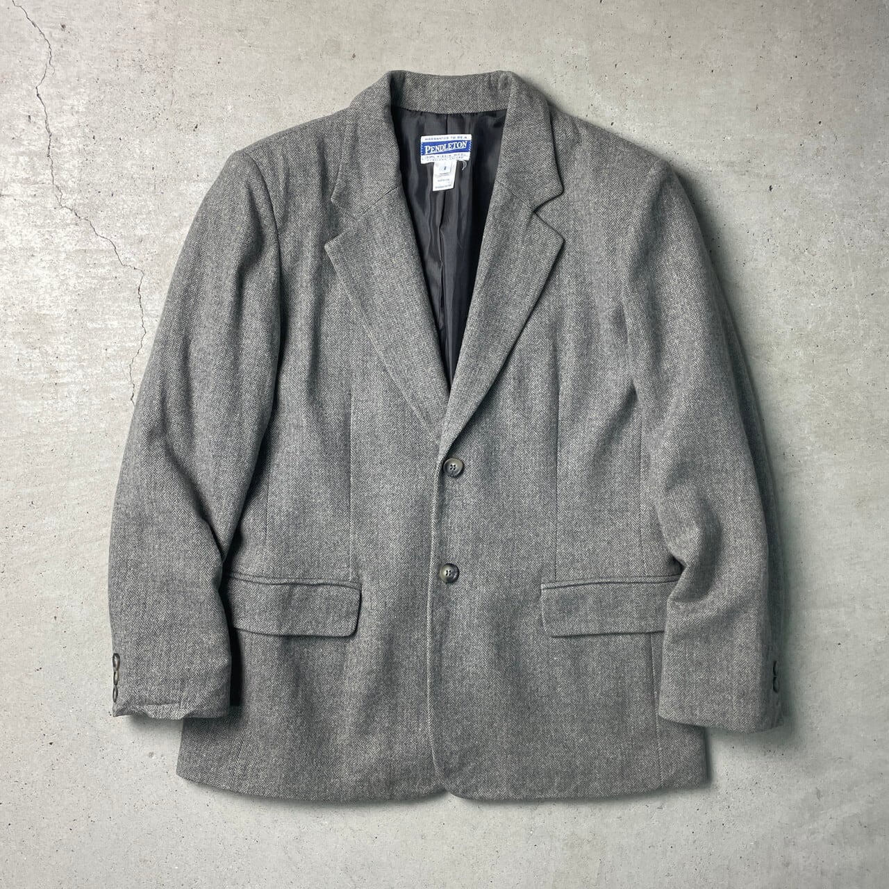 PENDLETONウールジャケット グレー Lサイズ 90年代 USA製 PENDLETON ペンドルトン ウールテーラードジャケット
