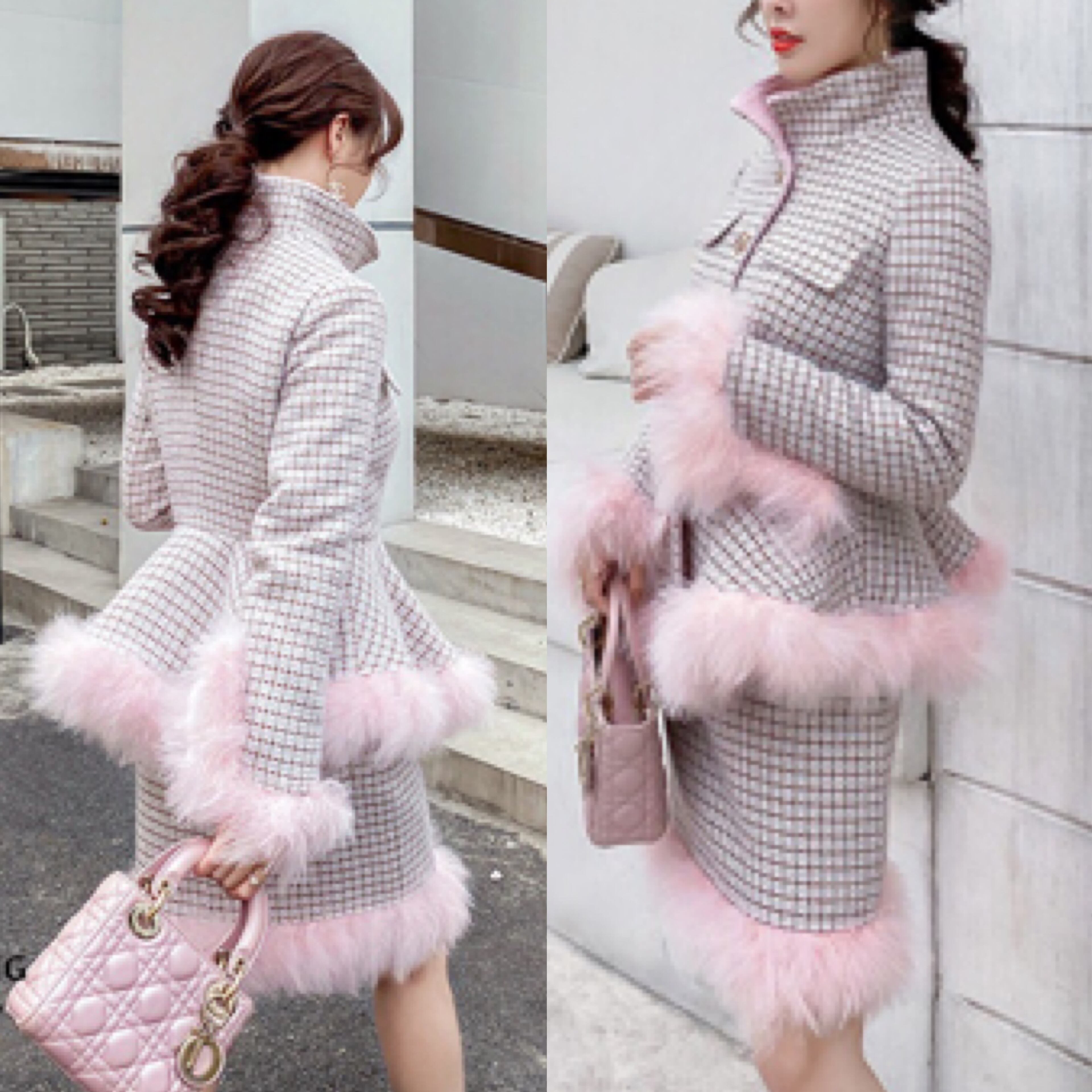 MONSIEUR LEMERE ダブルセットアップスーツ カラーピンク/TW37 ピンク系パンツスーツ/山崎みどり - カラードレス