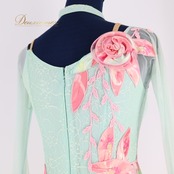 社交ダンス 衣装 スタンダード ドレス スタンダードドレス ワンピース 花柄 ミント SEKINE セキネ デモ 競技 パーティ 発表会 日本製 ピンク系 ブルー系 グリーン系 花柄 カラフル おしゃれ 可愛い 女性用 ドレス ワンピースドレス フラワープリント ダンス衣装 発表会用 スタイルアップ 舞台衣装 競技用 花モチーフ