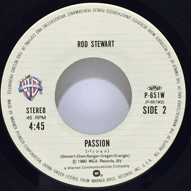 Rod Stewart / Oh God I Wish I Was Home Tonight / Passion [P-651W] - 画像2