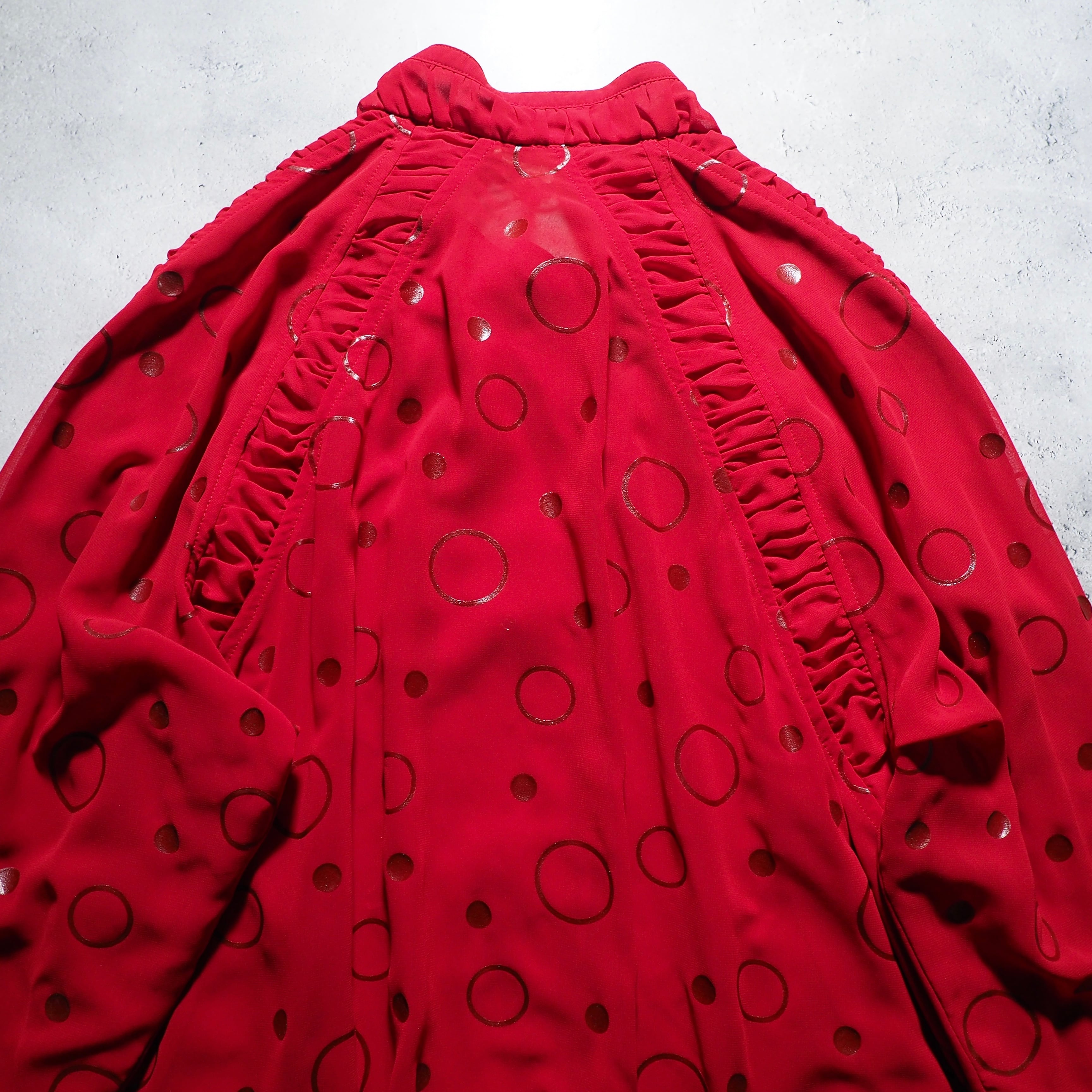 1990s ”franca v.paoloni ” modern rétro Dot pattern vintage Drape shirt