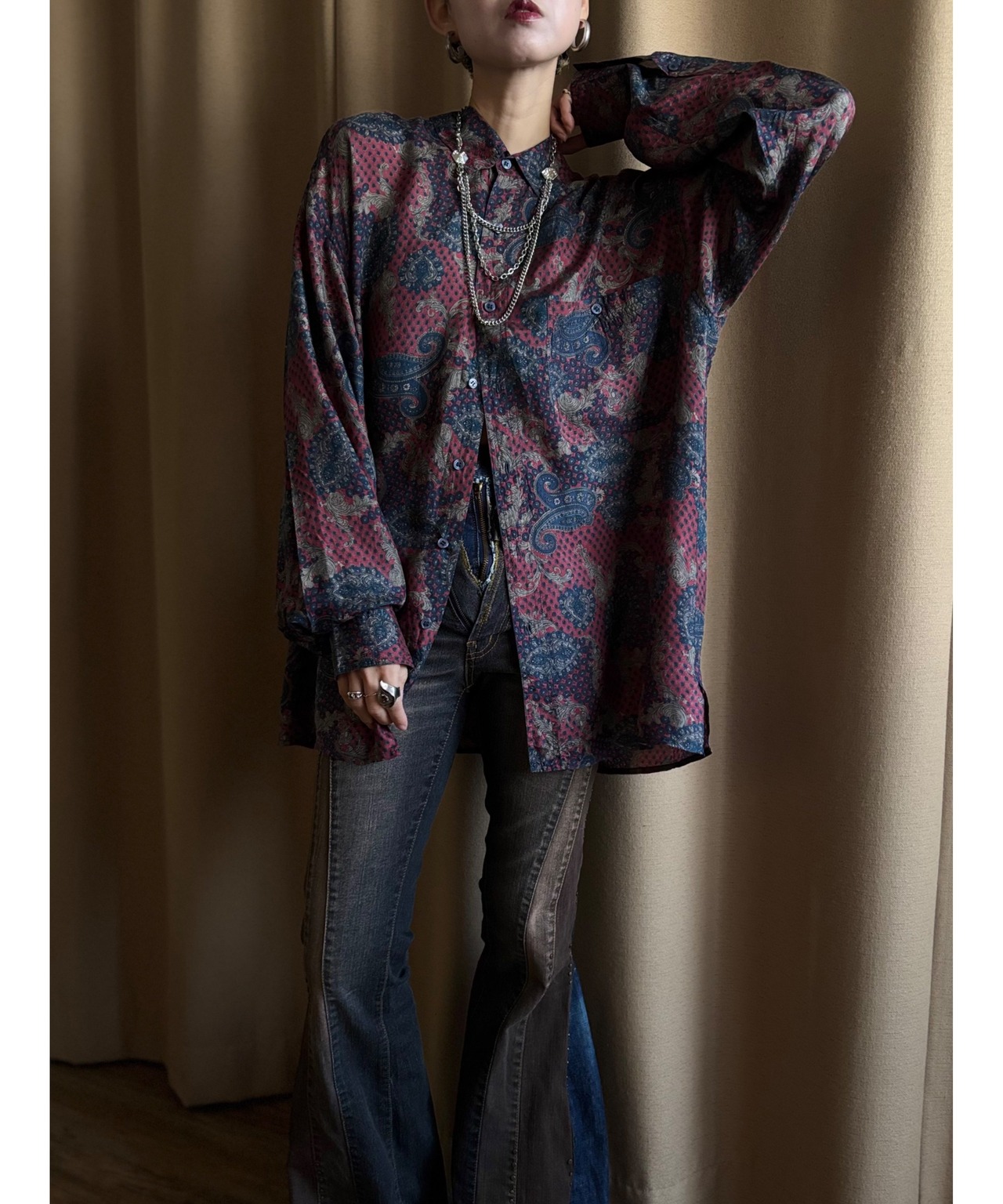BOGARI paisley pattern silk shirt-5064-11