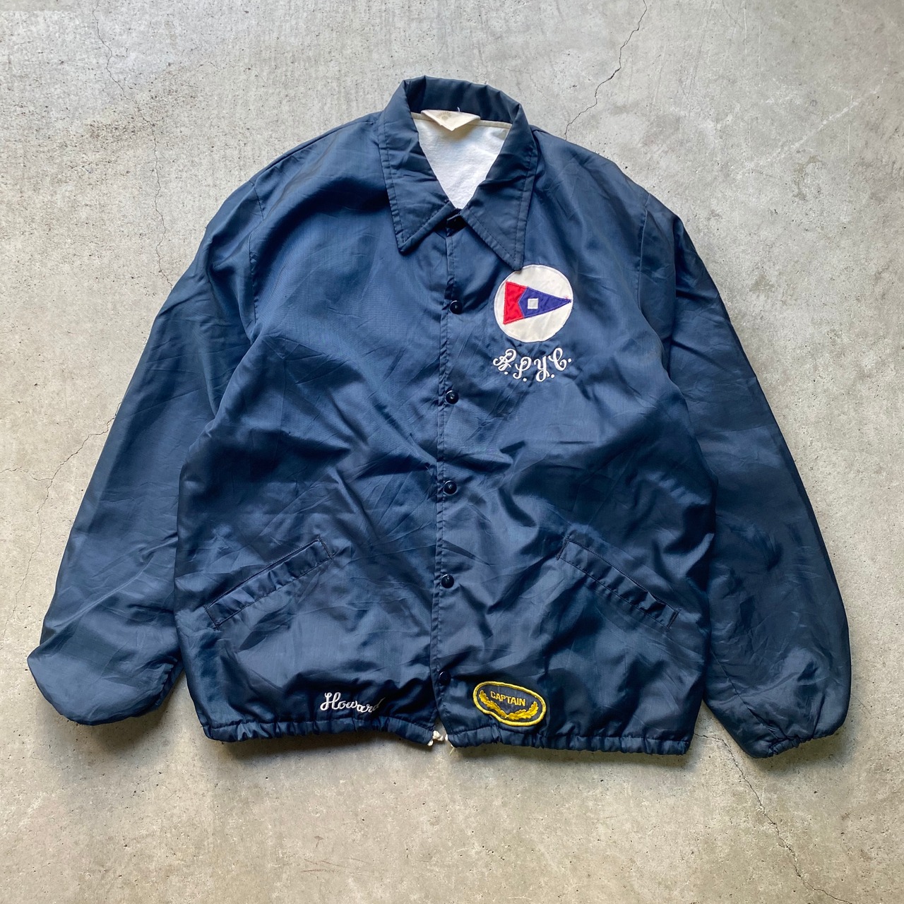 70年代 ビンテージ ナイロンコーチジャケット バックロゴ ワッペン 