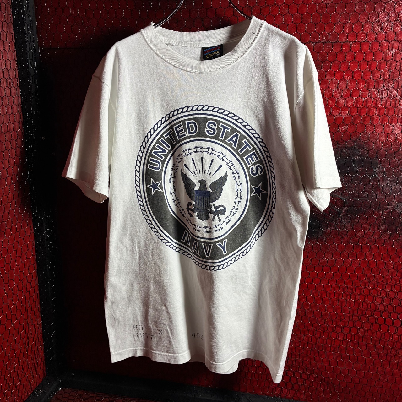 90s〜00s SOFFE US.NAVYリフレクター Tシャツ　ホワイト　ミリタリー