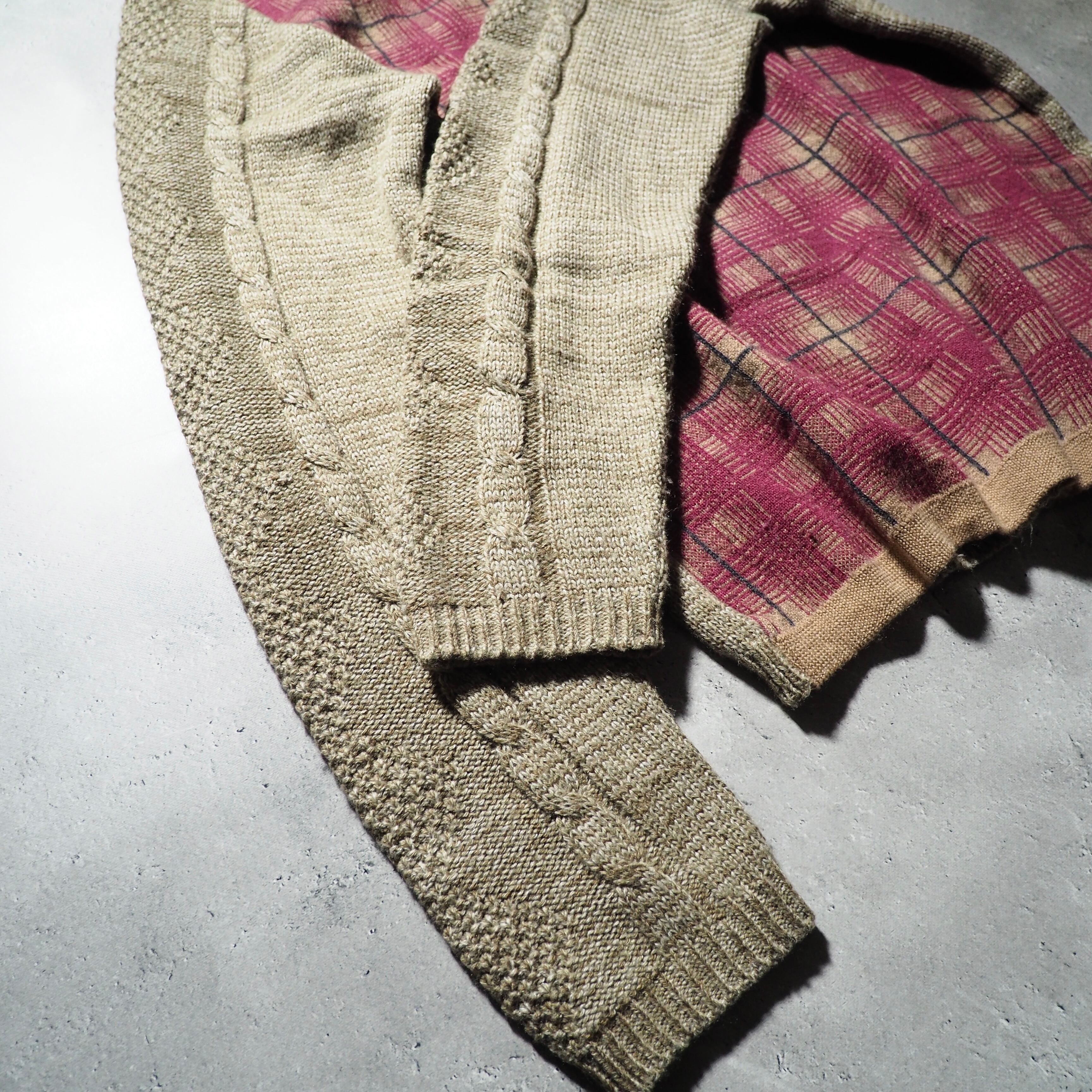 " glamb " Bewitching Ombre check switching Design knit