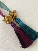 輸入デザインタッセル 廃盤 フランス 天使のタッセル ブルーパオン/ヴィオレット カルトナージュ インテリアタッセル Ange