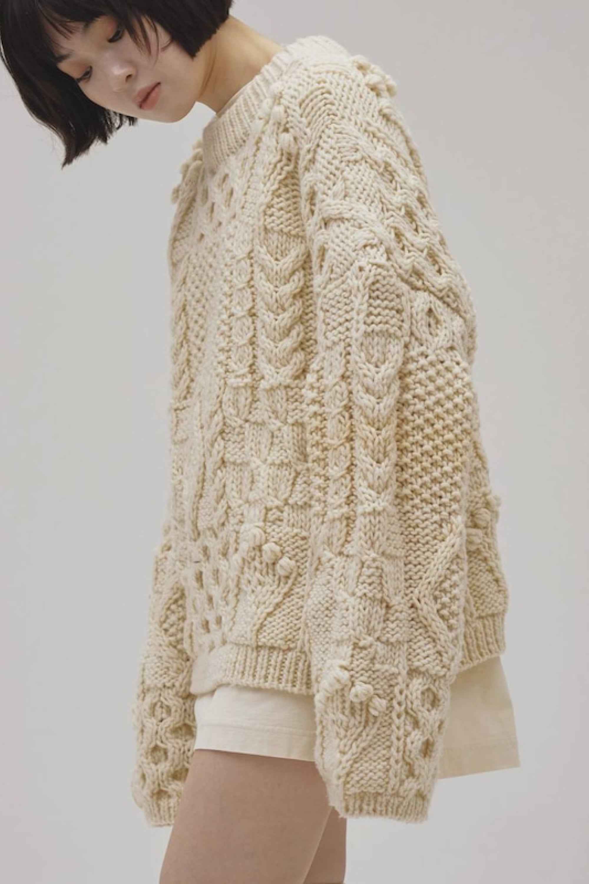 TODAYFUL Pattern Hand Knit パターンハンドニット Ecru