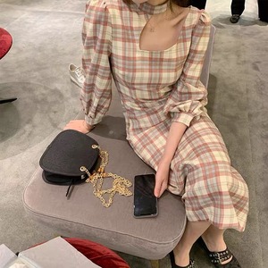 one shoulder check dress