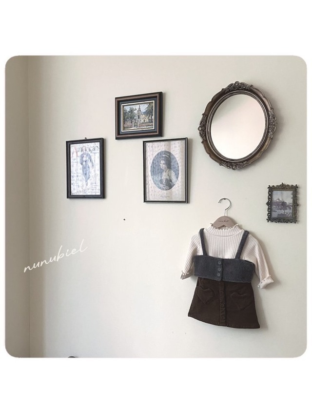 【 即納／kids 】2025  AW  冬新作　 nunubiel  ヌヌビエル heart skirt