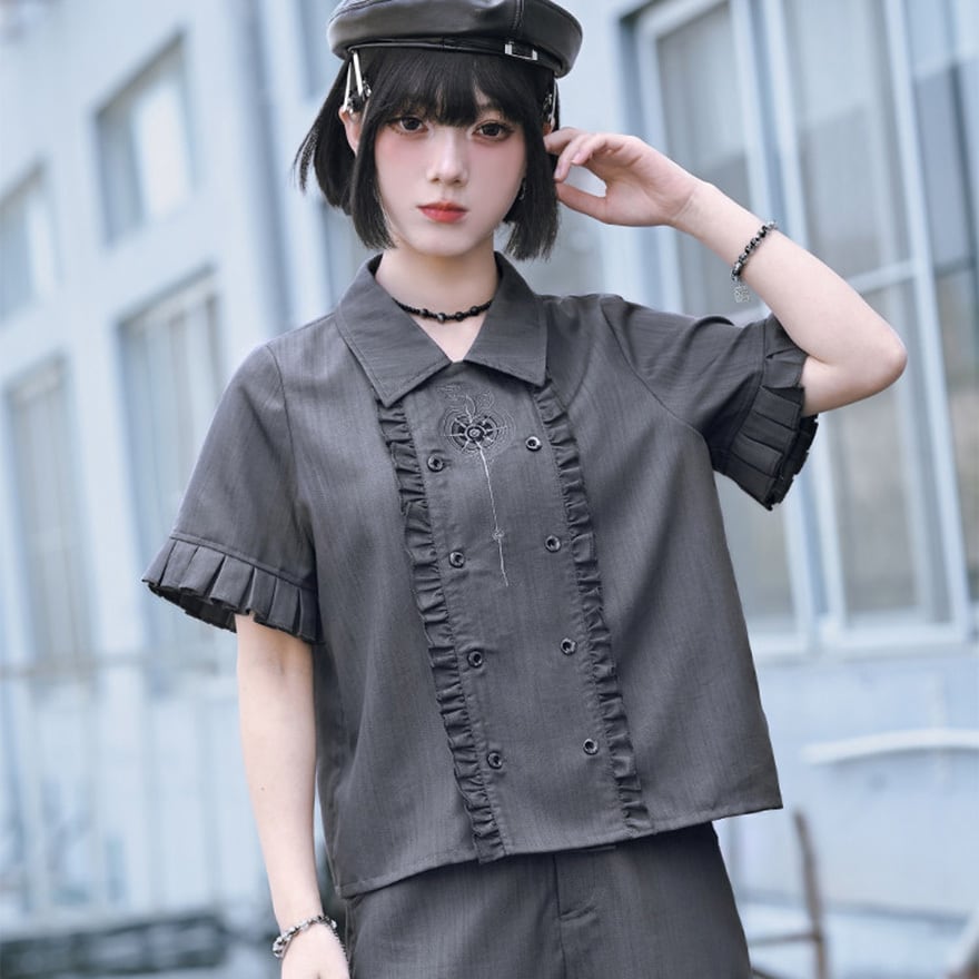 サブカル系ファッション 中華ゴシック 半袖シャツ