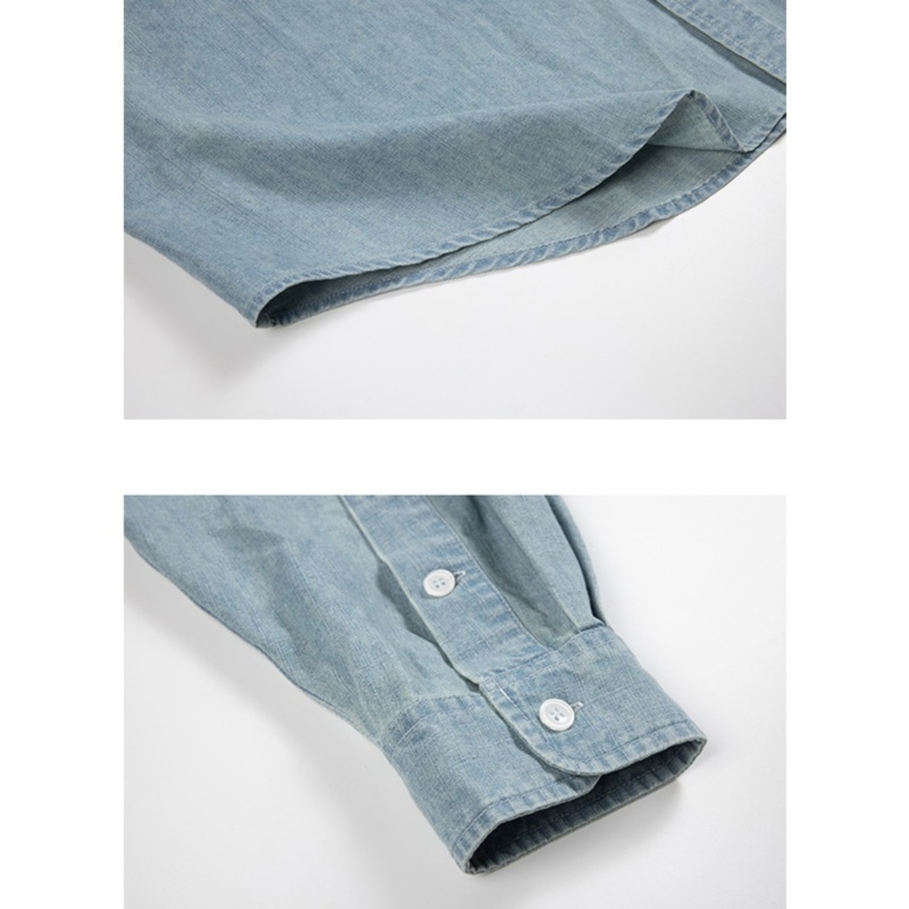 ライトブルーオールドウォッシュデニムシャツ　982