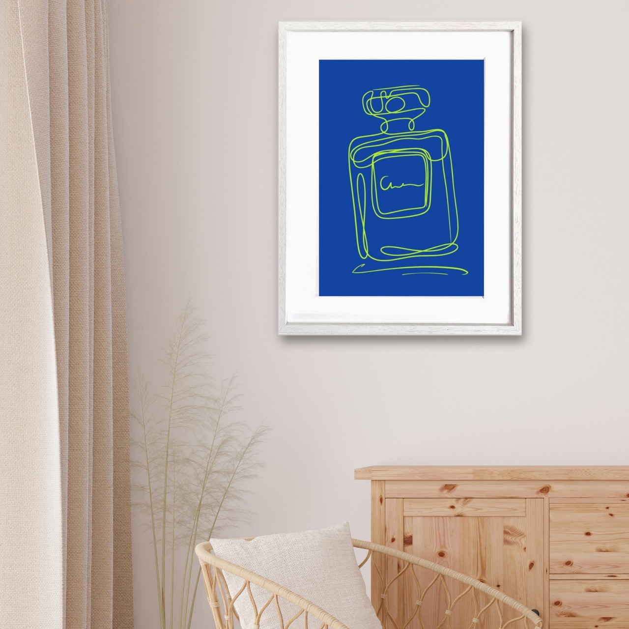 EAU DE PARFUM N°13｜香りの余韻を描くパフュームラインアートポスター｜洗練ミニマルデザイン｜高品質印刷｜A2ポスター