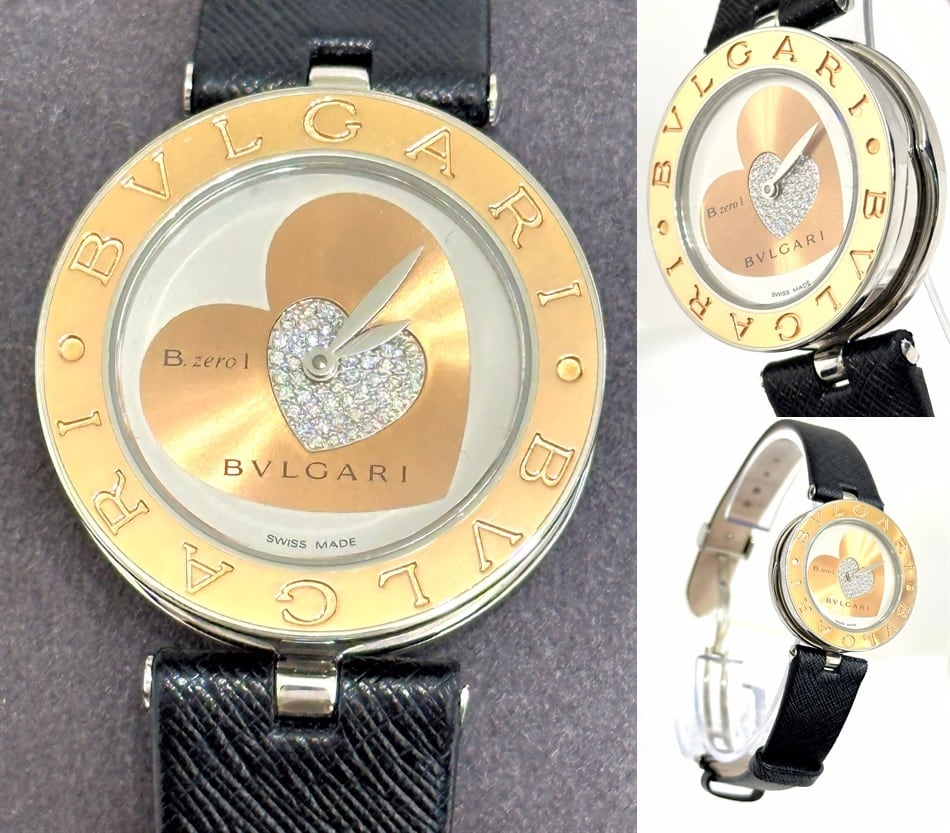 BVLGARI ブルガリ B-ZERO1 ビーゼロ K18 PG 金無垢 ダブルハート