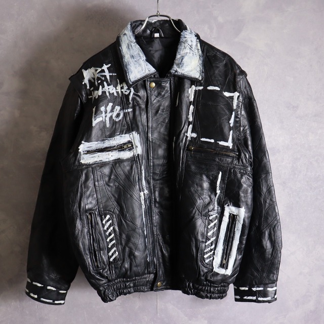 PAINT olfe.original Re:make classical art paint leather jacket