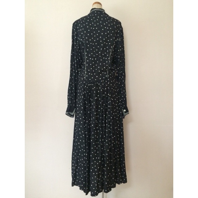 70s heart print maxi dress