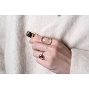 S925 MIXED RUTILE QUARTZ RING GOLD -SMALL-