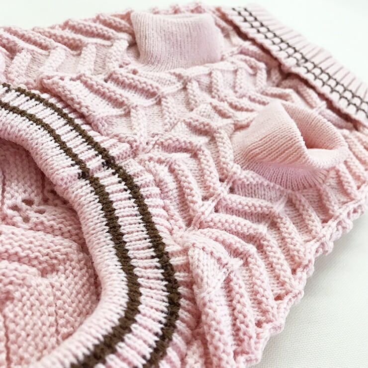 リボン付き ☆ タートルネック ニット ピンク ブルー ペット 服